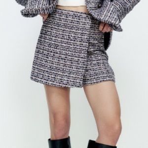 Zara Multicolored Tweed Skort